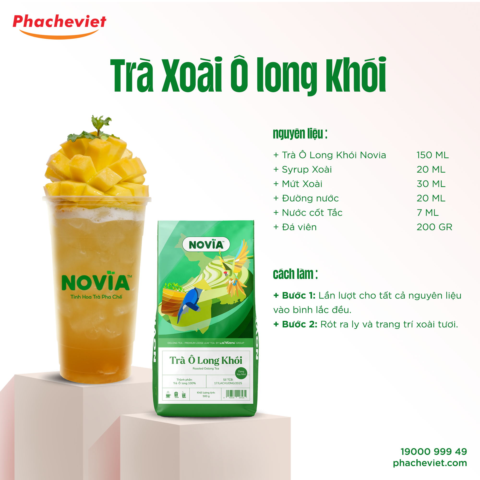 Công thức pha chế Trà Xoài Oolong Khói