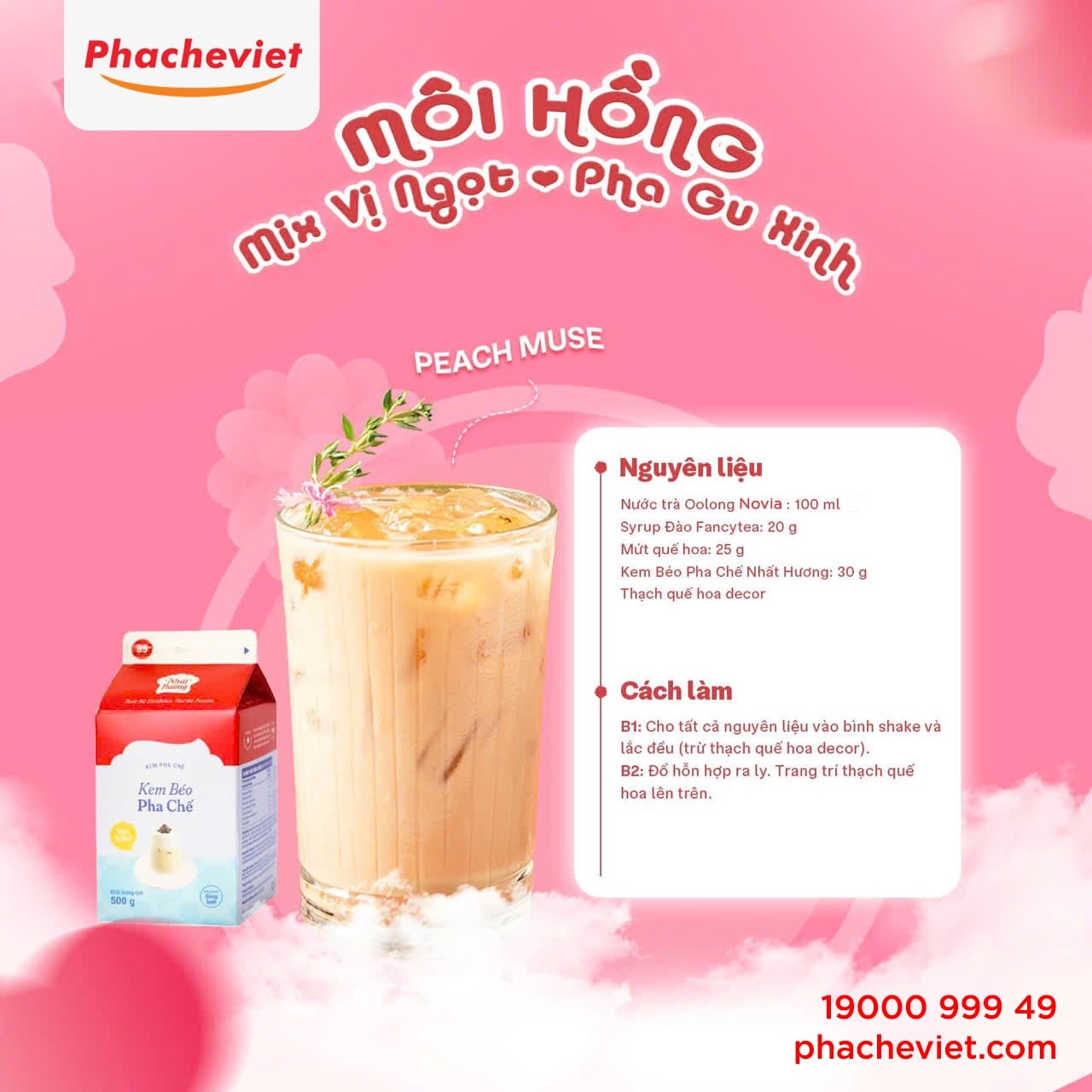 Công thức pha chế Peach Muse