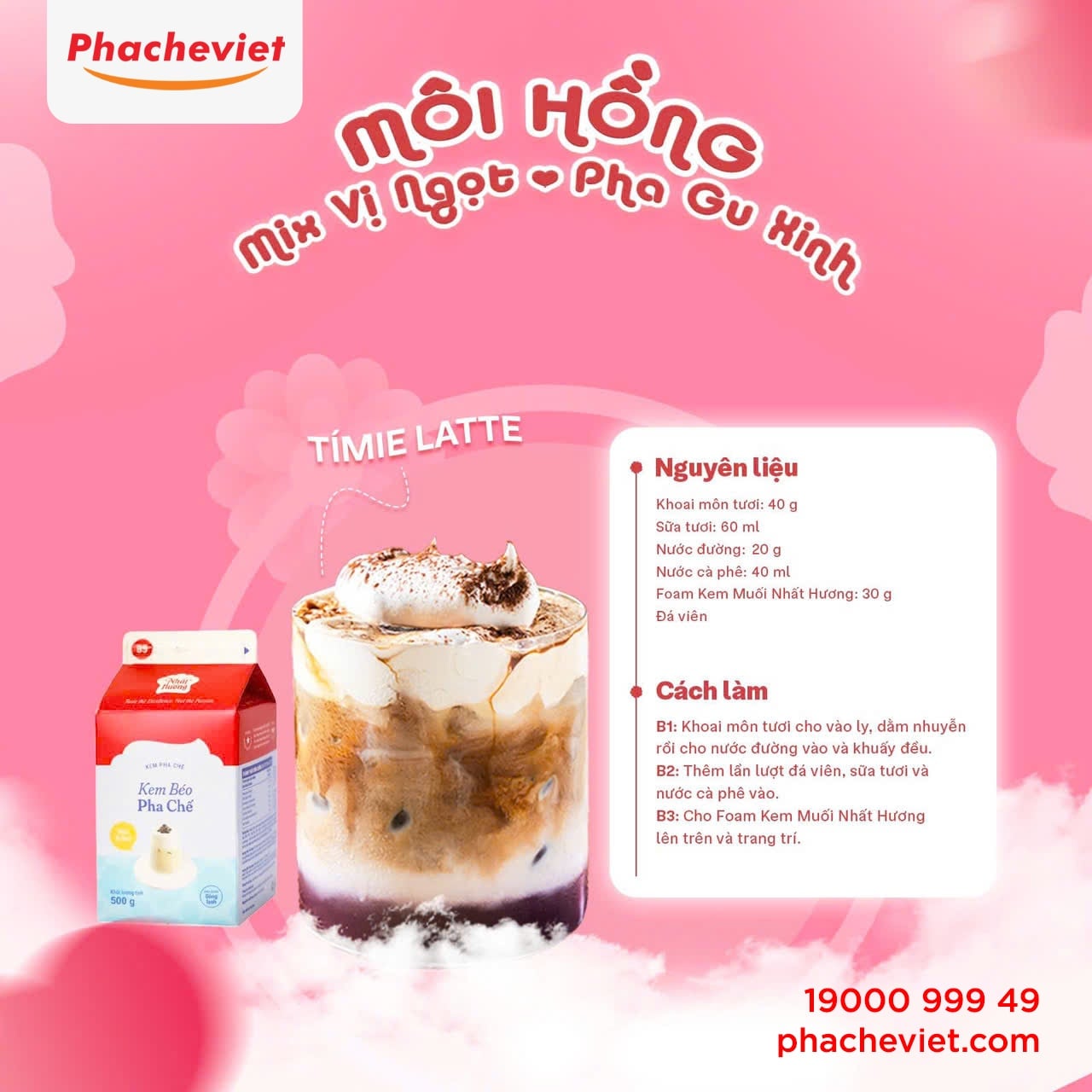 Công thức pha chế món Timie Latte