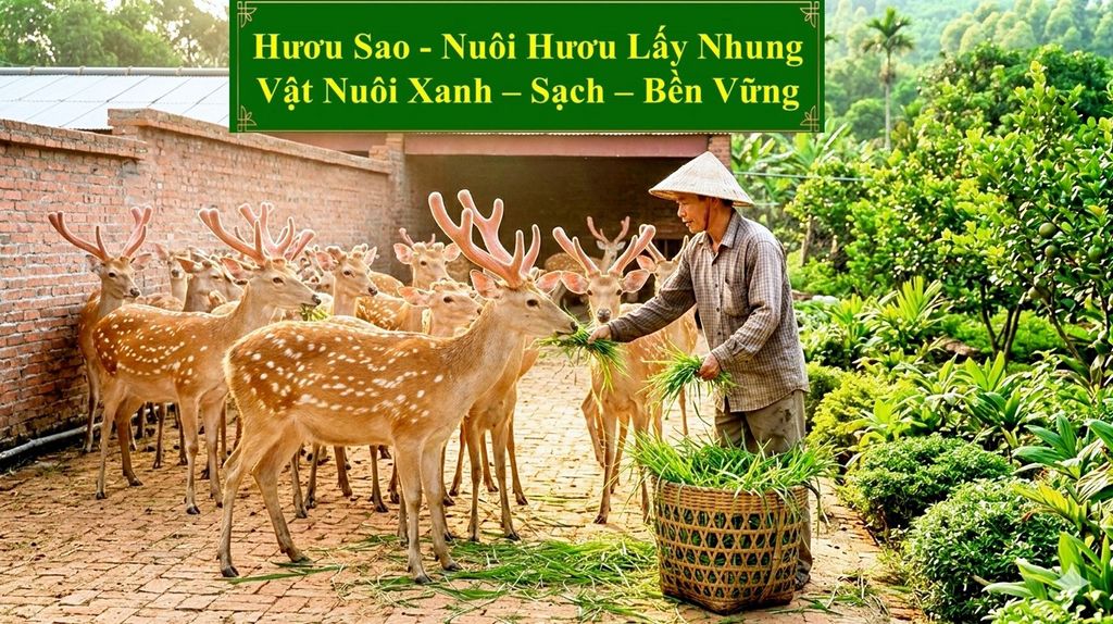 NUÔI HƯƠU LẤY NHUNG - VẬT NUÔI XANH - SẠCH - BỀN VỮNG