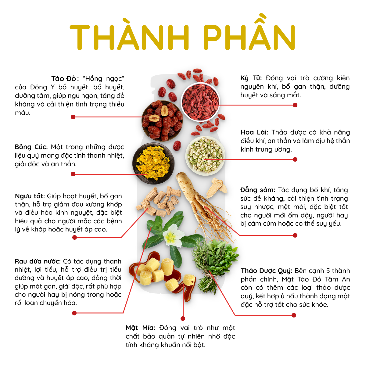 Mật Táo Đỏ Tâm An Đẳng Sâm