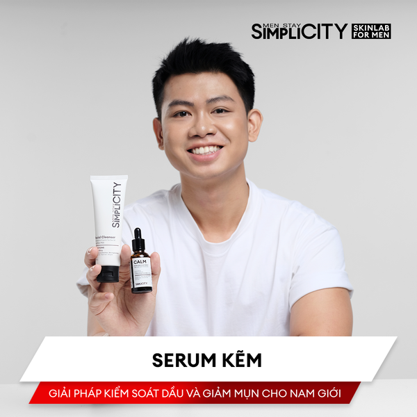 Serum kẽm – Giải pháp kiểm soát dầu và giảm mụn cho nam giới