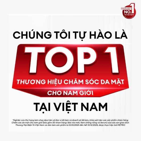 Top 1 thương hiệu chăm sóc da mặt cho nam giới tại Việt Nam