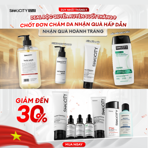 SALE THÁNG 9 – DEAL CHĂM DA, TÓC & CƠ THỂ CỰC HOT TỪ MEN STAY SIMPLICITY