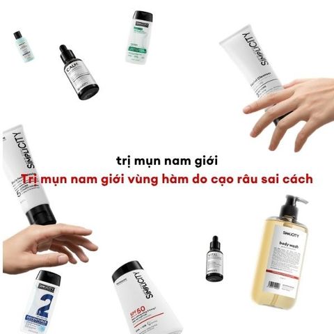 Trị mụn nam giới vùng hàm do cạo râu sai cách
