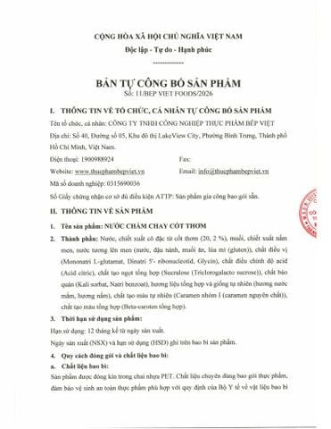 HSTCB - NƯỚC CHẤM CHAY CỐT THƠM