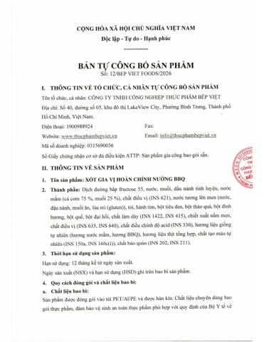 HSTCB - XỐT GIA VỊ HOÀN CHỈNH BBQ