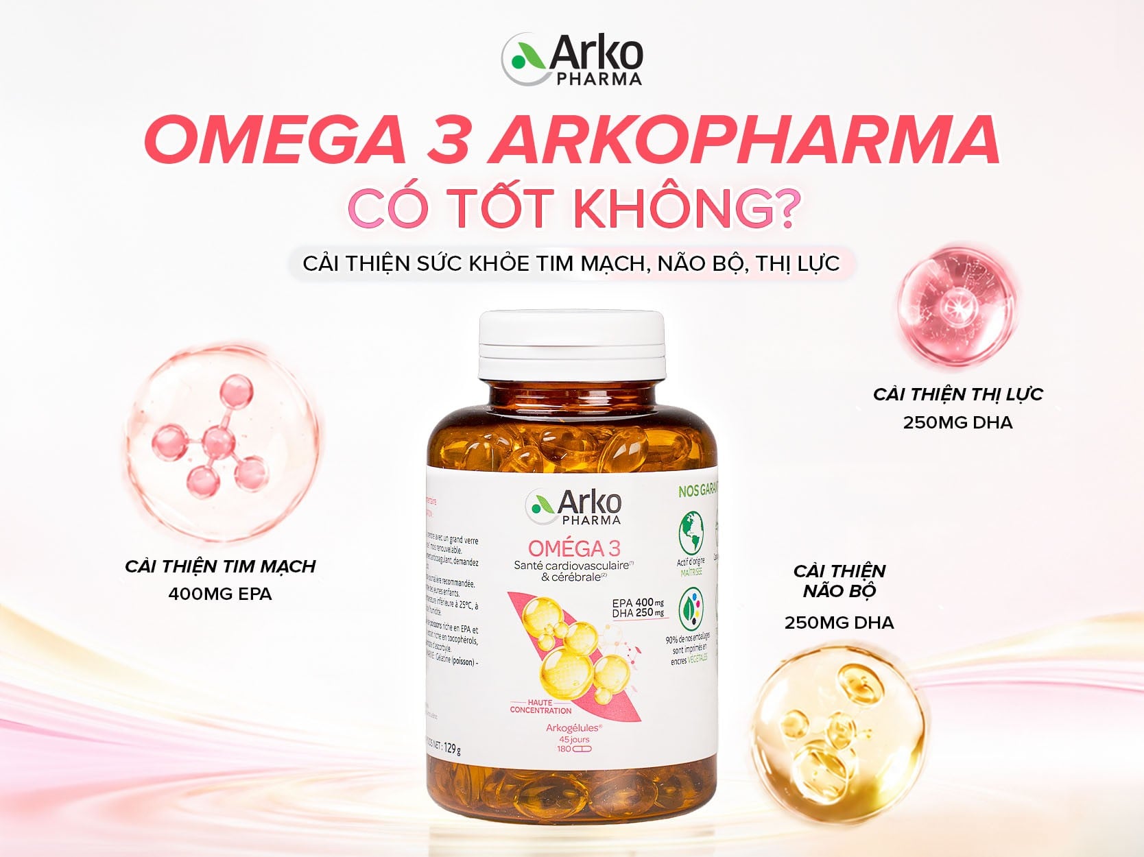 Omega 3 Arkopharma Có Tốt Không? Review Omega 3 Pháp