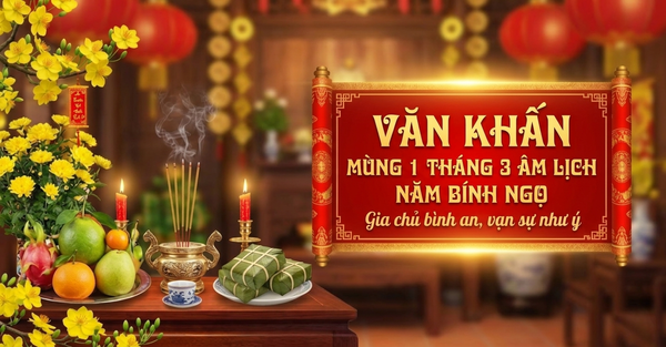 Văn khấn mùng 1 tháng 3 âm lịch 2026: Bài khấn Thổ Công, Gia tiên và cách cúng đúng lễ