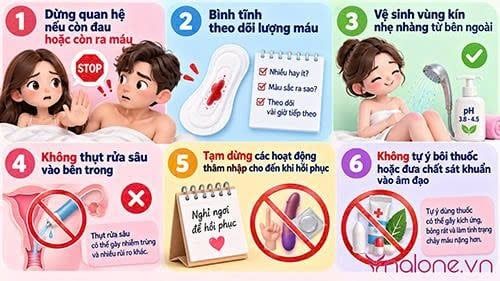 Con gái quan hệ lần đầu ra máu có sao không?