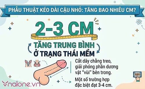 Nam giới phẫu thuật kéo dài cậu nhỏ tối đa bao nhiêu cm?