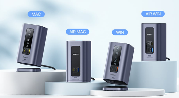 Baseus Nomos NU1 Air Spacemate 12-in-1: Dock “all-in-one” cho người dùng macOS cần 2 màn hình QHD độc lập, sạc nhanh đến 95W