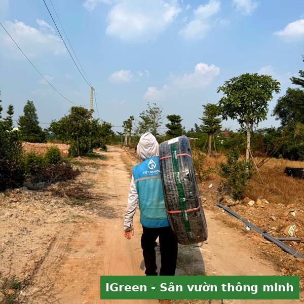 Định vị béc tưới bù áp Aqua theo zone cảnh quan khu nghỉ dưỡng mini Tây Ninh