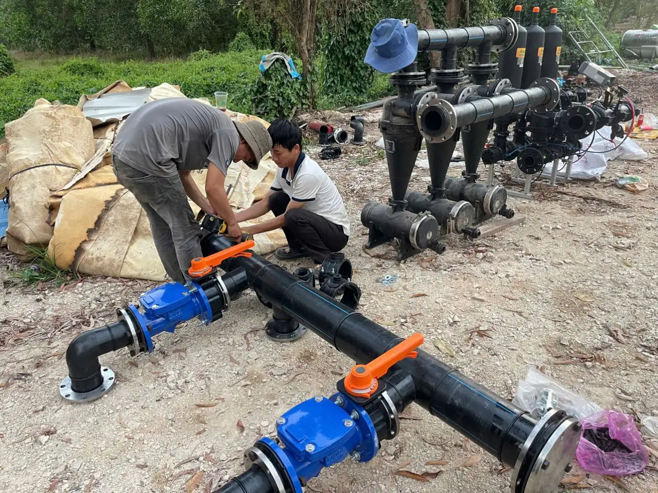 Thi công lắp đặt van điện từ hệ thống tưới tự động IGreen