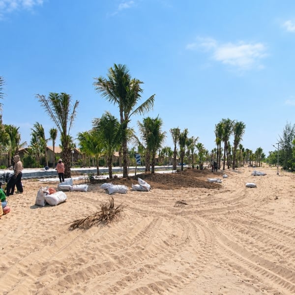 Hiện trạng khuôn viên resort 20.000m2 Mũi Kê Gà Phan Thiết trước khi lắp hệ thống tưới cảnh quan Krain – IGreenDecor