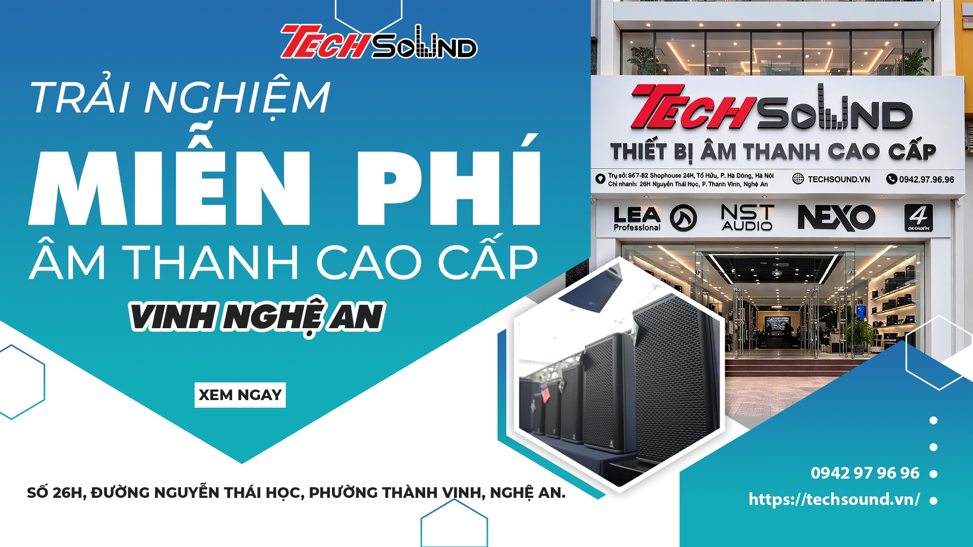 Showroom TechSound Vinh Nghệ An – Trải nghiệm âm thanh cao cấp miễn phí