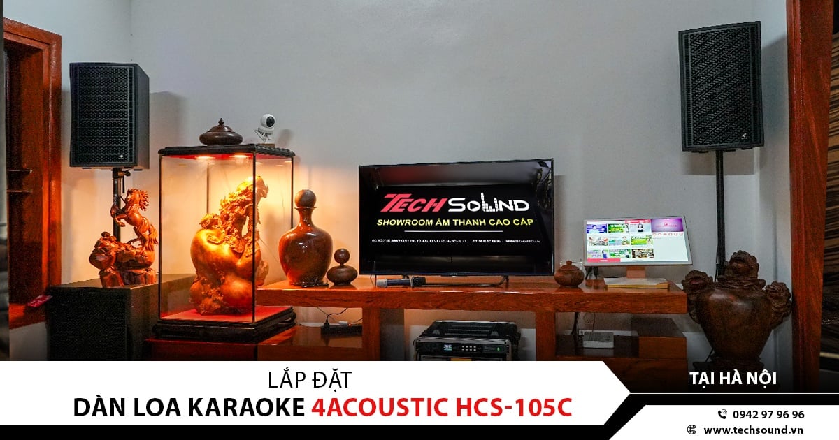 LẮP ĐẶT DÀN LOA 4ACOUSTIC DR12 CAO CẤP TẠI QUỐC OAI, HÀ NỘI