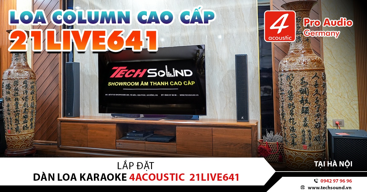 LẮP ĐẶT DÀN LOA COLUMN KARAOKE 4ACOUSTIC 12LIVE641 | HÀ NỘI