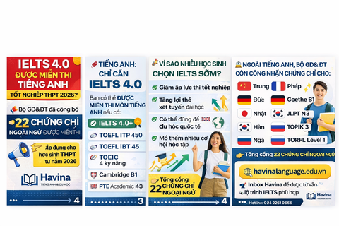 Có IELTS từ 4.0 được miễn thi Tiếng Anh tốt nghiệp THPT năm 2026
