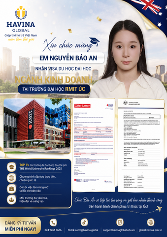 CHÚC MỪNG NGUYỄN BẢO AN NHẬN VISA DU HỌC ÚC – CHÍNH THỨC TRỞ THÀNH TÂN SINH VIÊN RMIT UNIVERSITY