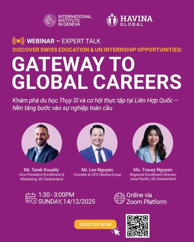🎥 WEBINAR EXPERT TALK | DU HỌC – THỰC TẬP – VIỆC LÀM TẠI THỤY SĨ & CHÂU ÂU