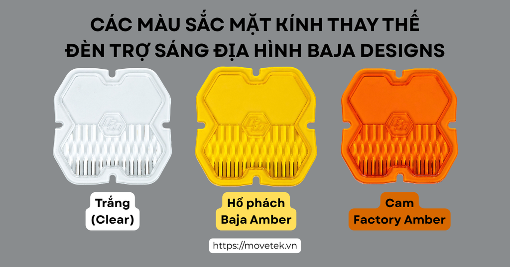Màu sắc mặt kính thay thế của đèn trợ sáng địa hình Baja Designs