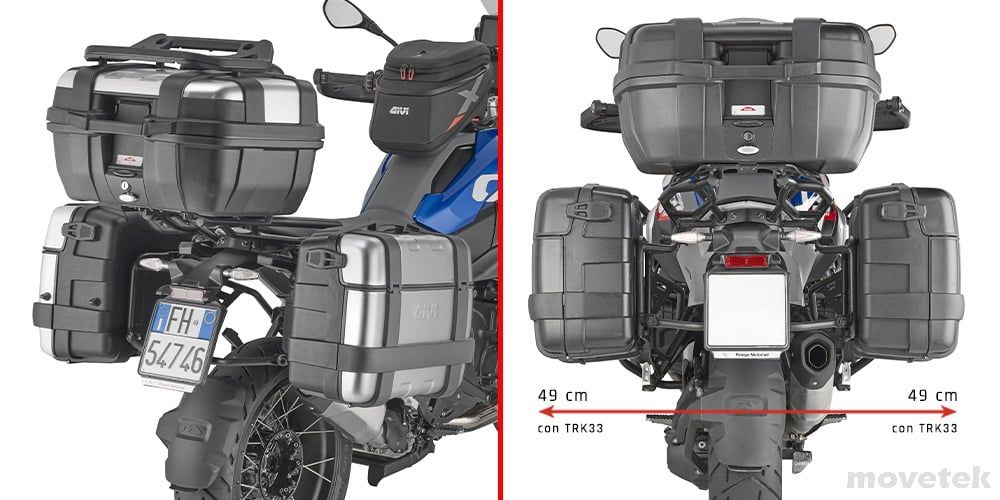BMW R1300GS nhìn từ phía sau với khung PLO5143MK
