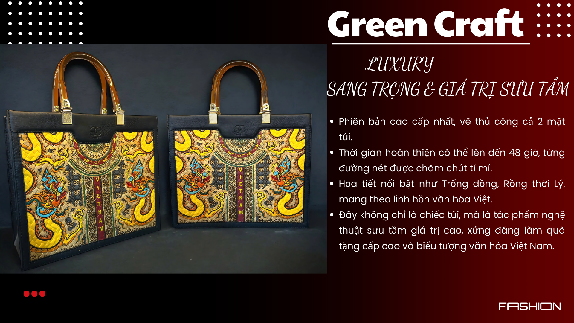 TÚI CỎ BÀNG VẼ TAY GREEN CRAFT – MÓN QUÀ TẶNG CAO CẤP