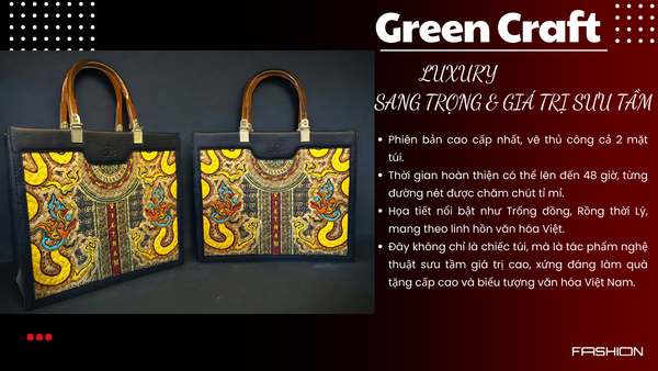 TÚI CỎ BÀNG VẼ TAY GREEN CRAFT – MÓN QUÀ TẶNG CAO CẤP