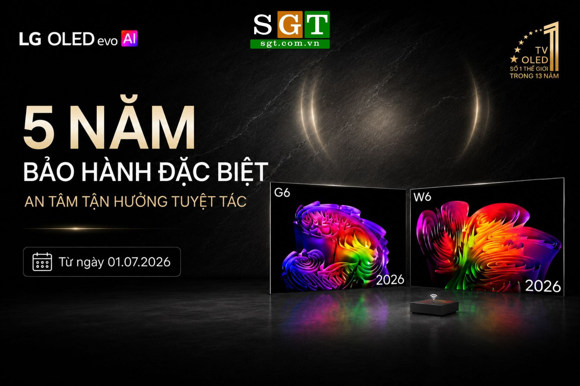 LG OLED evo AI G6 và W6: 5 năm bảo hành đặc biệt, an tâm tận hưởng tuyệt tác