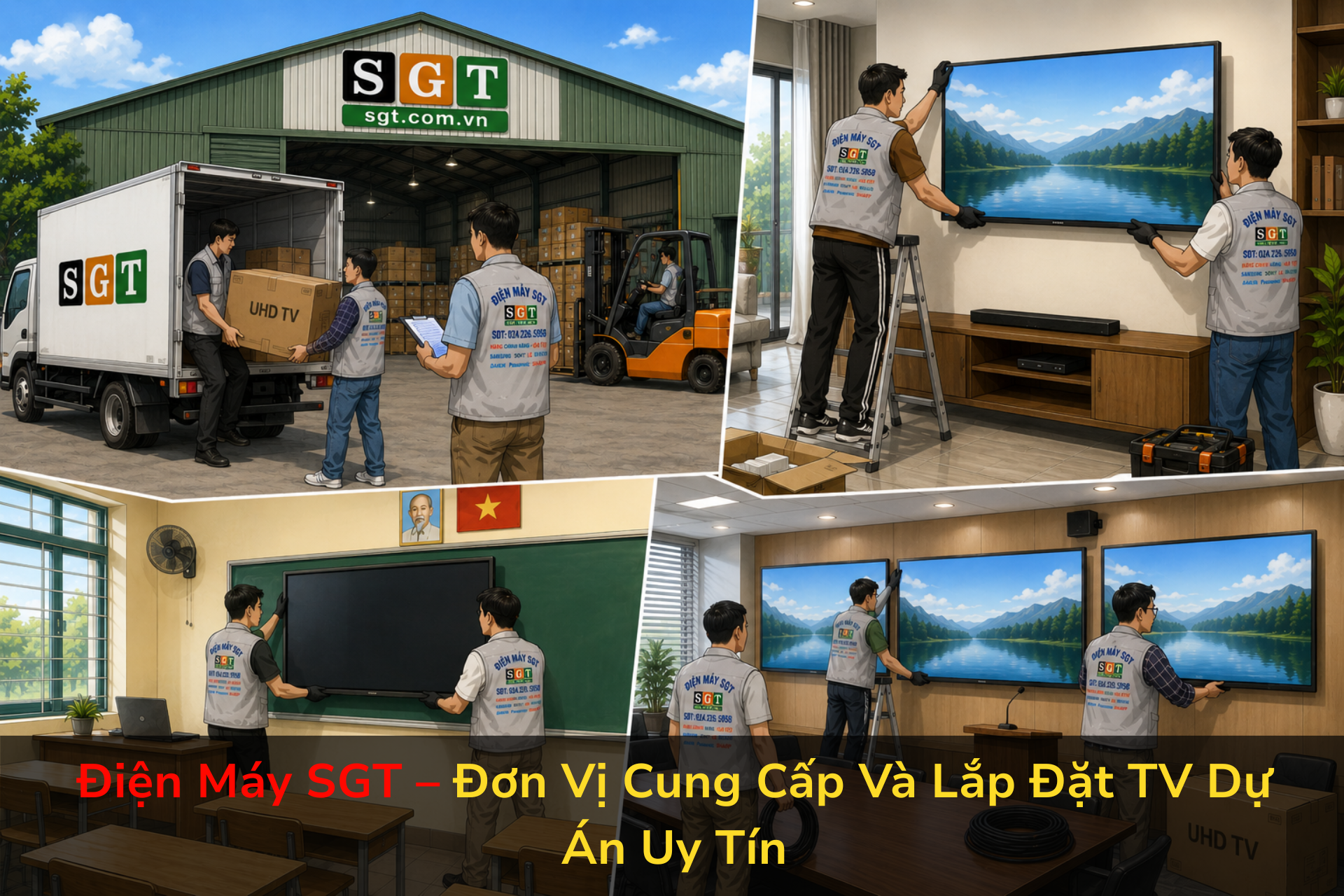 Điện Máy SGT – Đơn Vị Cung Cấp Và Lắp Đặt Tivi Dự Án Uy Tín