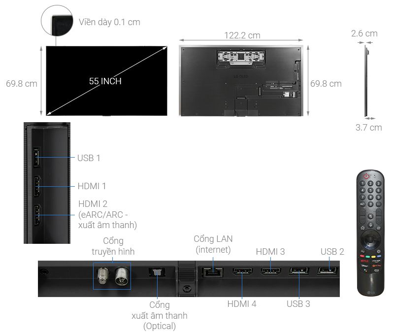 Smart Tivi LG OLED 4K 55 inch OLED55G2PSA [55G2] Giá Rẻ