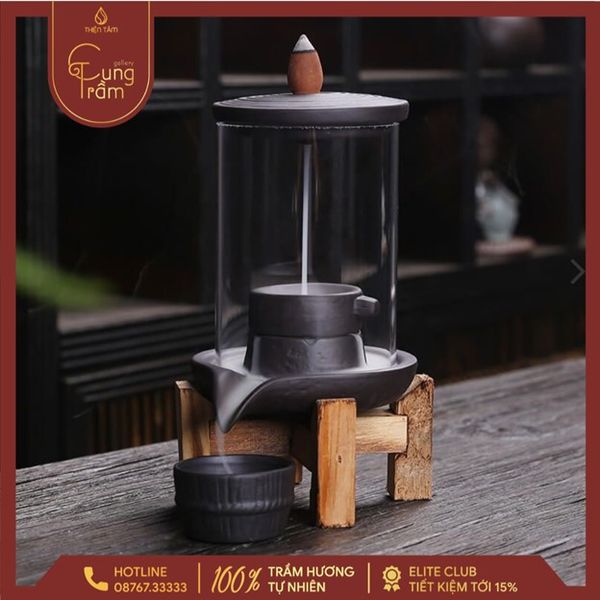 Thác khói trầm hương trụ tròn Acrylic CTM5