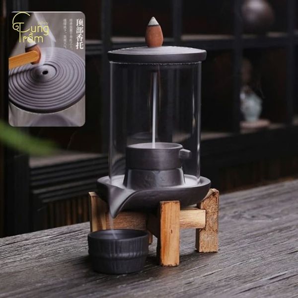 Thác khói trầm hương trụ tròn Acrylic CTM5