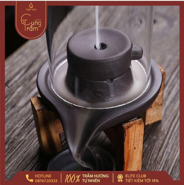 Thác khói trầm hương trụ tròn Acrylic CTM5