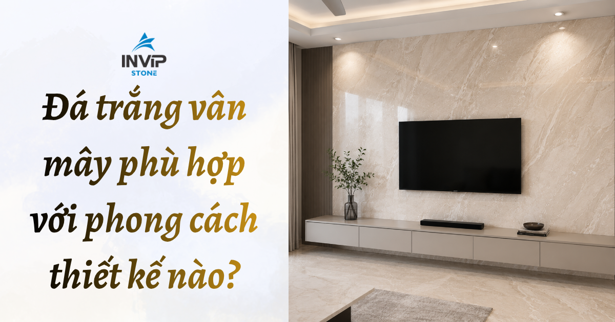 Đá trắng vân mây phù hợp phong cách thiết kế nào?