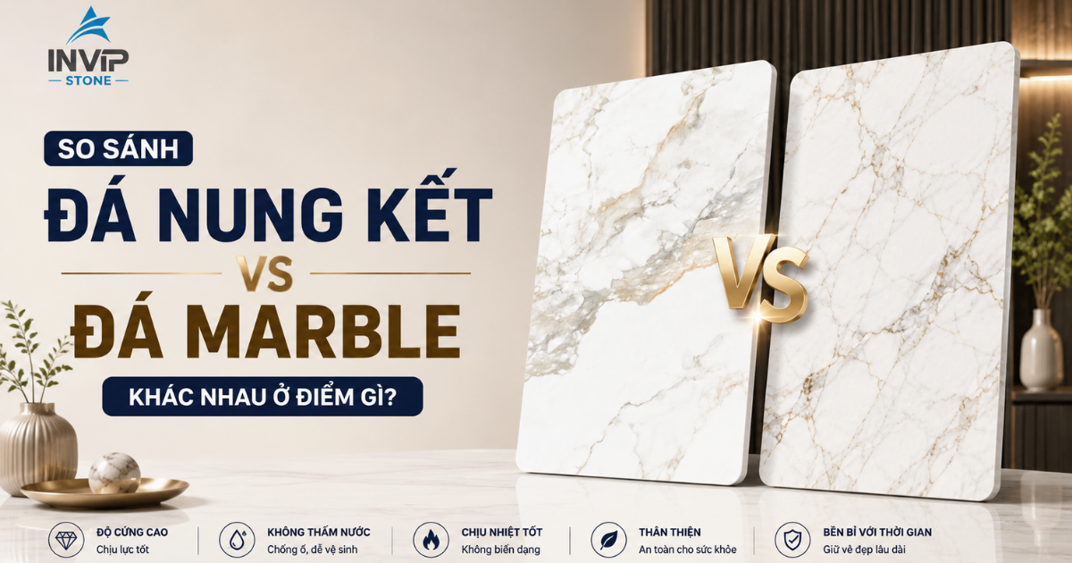 So sánh đá nung kết và đá marble khác nhau ở điểm gì?
