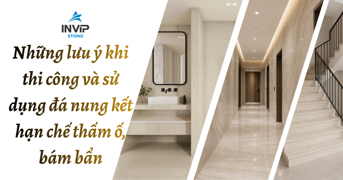 Những lưu ý khi thi công và sử dụng đá nung kết để hạn chế thấm ố, bám bẩn