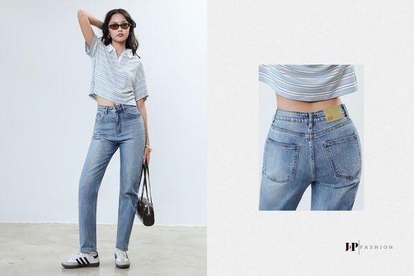 Quần jeans ống đứng phong cách hiện đại, dễ ứng dụng