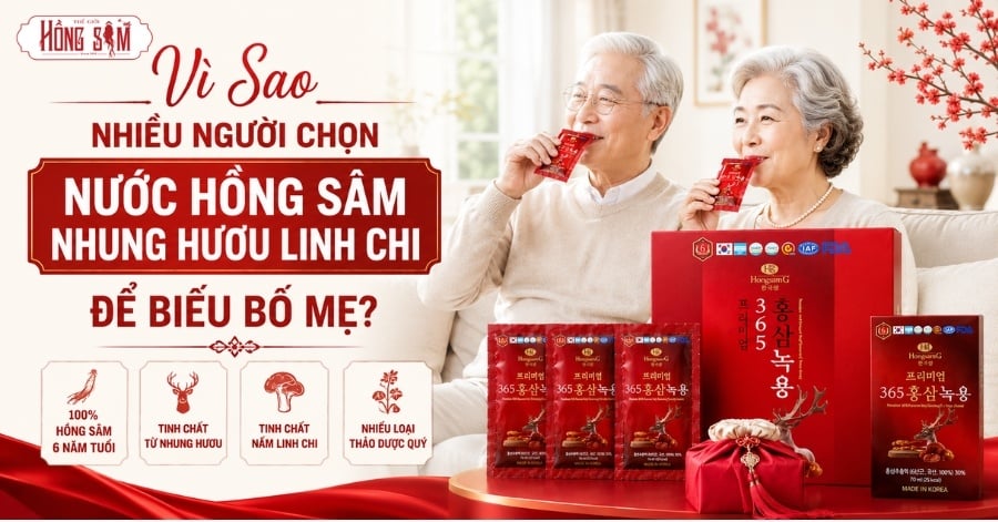 Vì Sao Nhiều Người Chọn Nước Hồng Sâm Nhung Hươu Linh Chi Để Biếu Bố Mẹ?