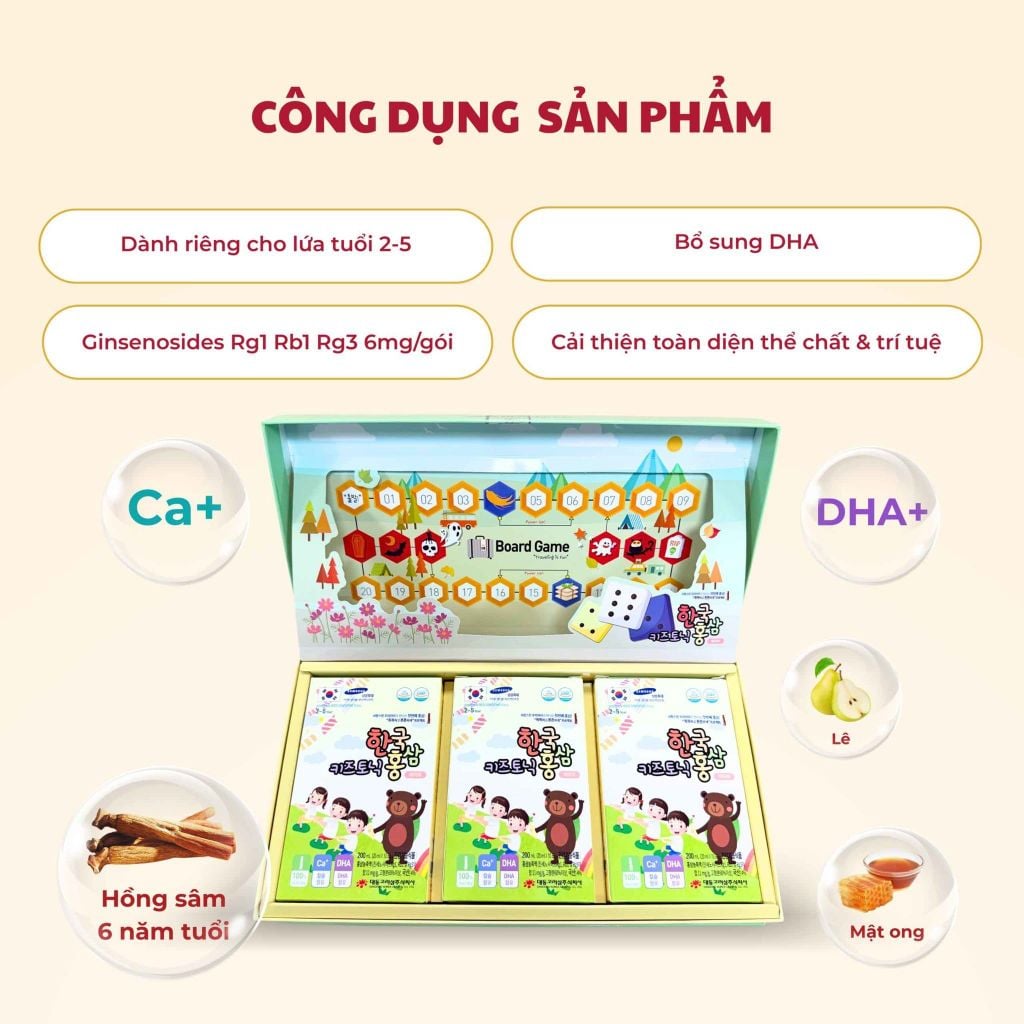 Công dụng của nước Hồng Sâm Daedong cho trẻ em