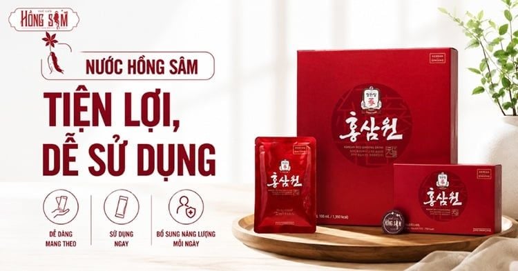 Nước Hồng Sâm tiện lợi, dễ sử dụng để bổ sung năng lượng hàng ngày