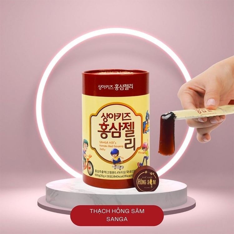 Thạch Hồng Sâm SangA dạng stick tiện lợi cùng hương vị trái cây thơm ngon