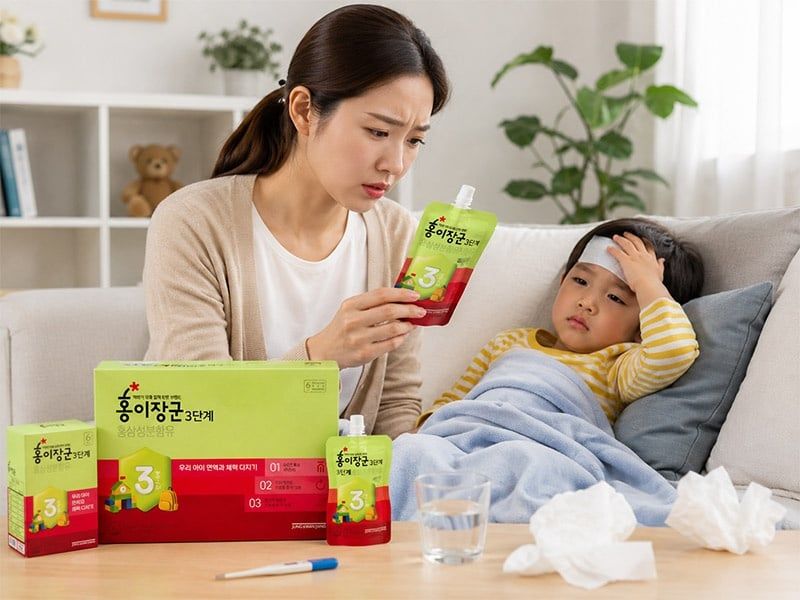 Không nên cho trẻ sử dụng Hồng Sâm khi đang bị sốt