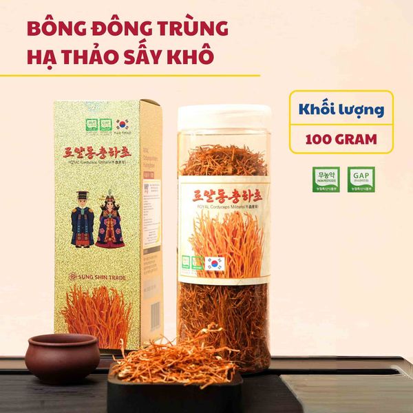 Bông đông trùng hạ thảo Hàn Quốc sấy khô.