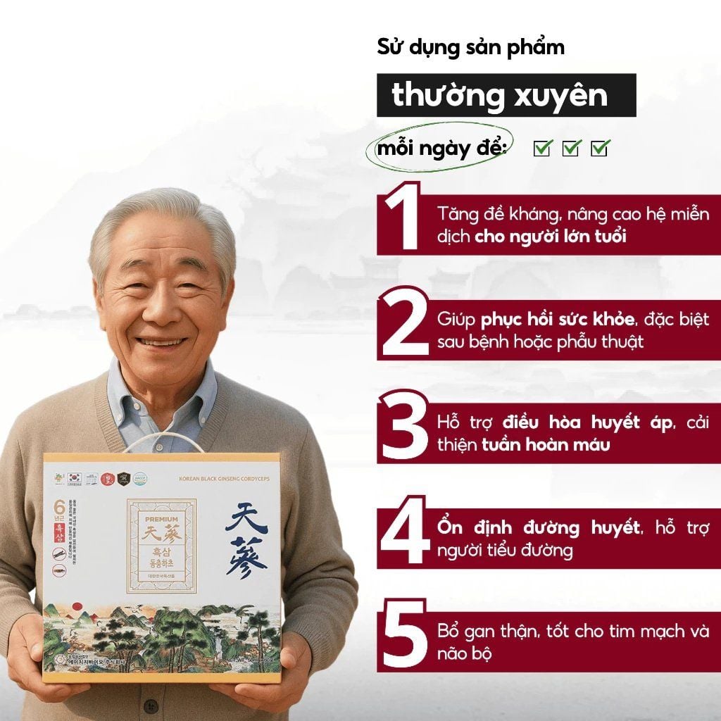 Công dụng của nước Hắc Sâm Đông Trùng Hạ Thảo Hàn Quốc