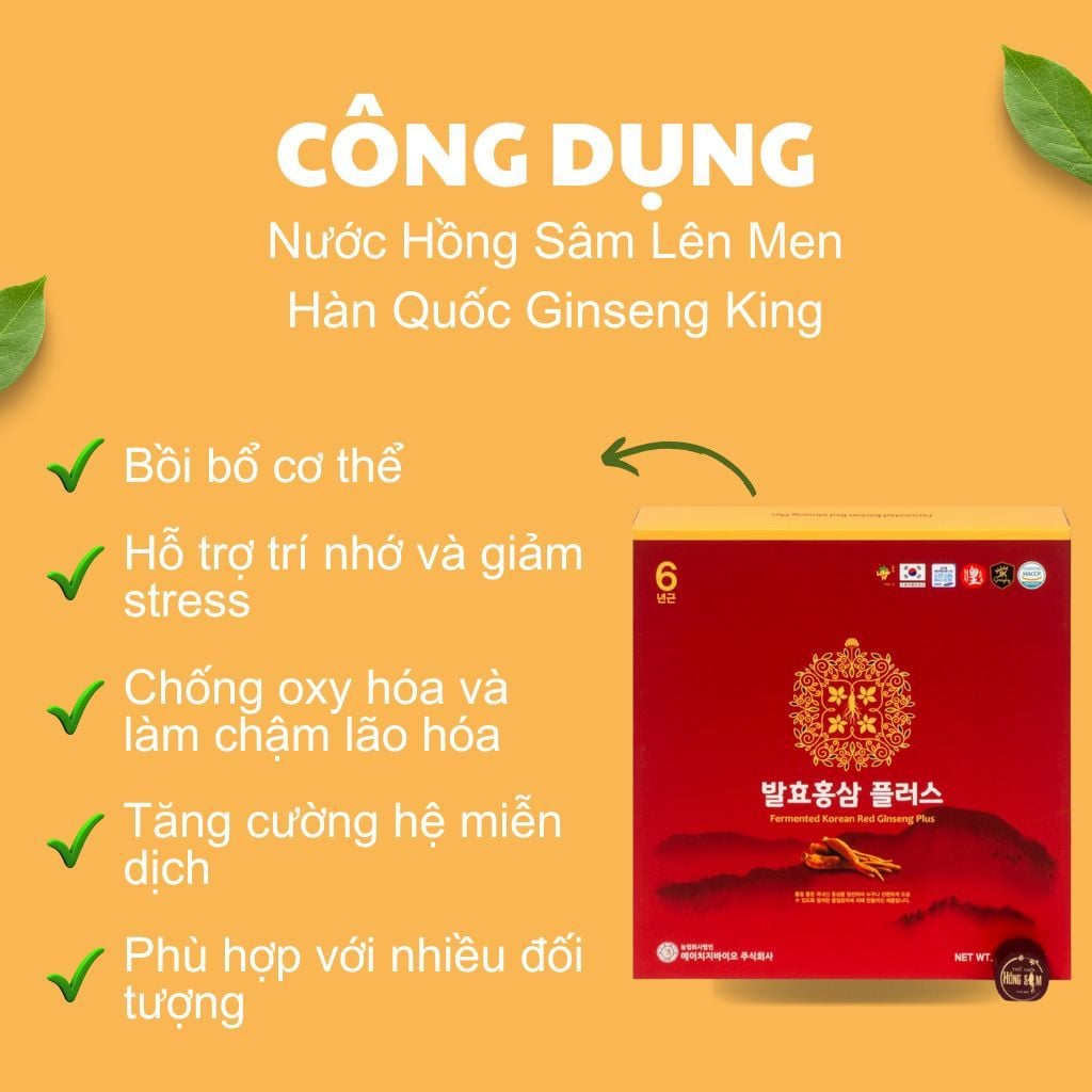 Công dụng Hồng Sâm lên men Hàn Quốc Ginseng King