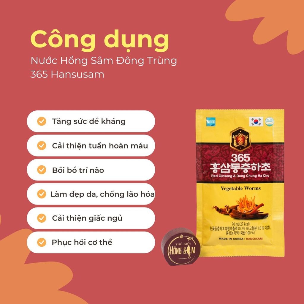 Công dụng vượt trội của Nước Hồng Sâm 365 Hansusam