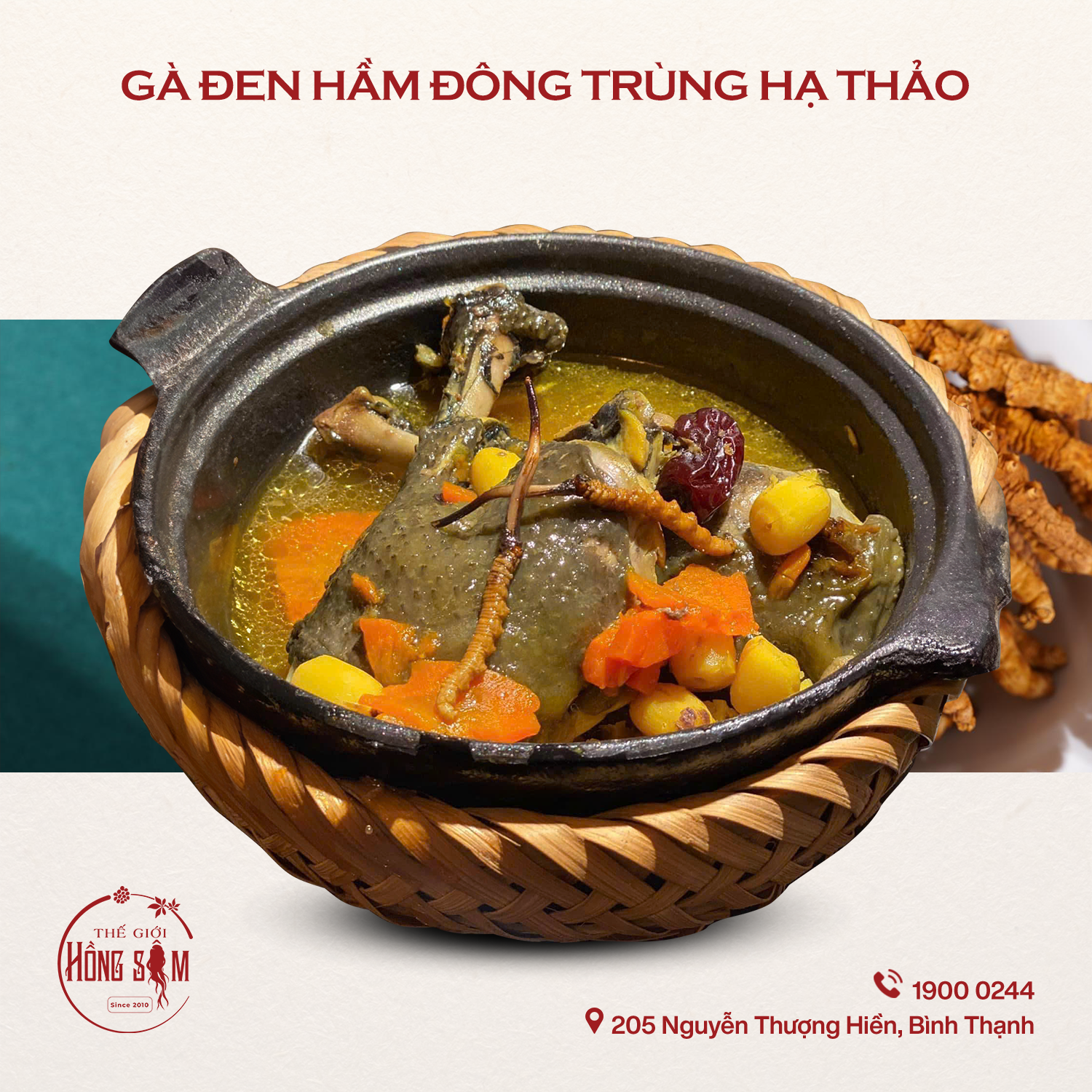 Gà Đen Hầm Đông Trùng Hạ Thảo Tây Tạng
