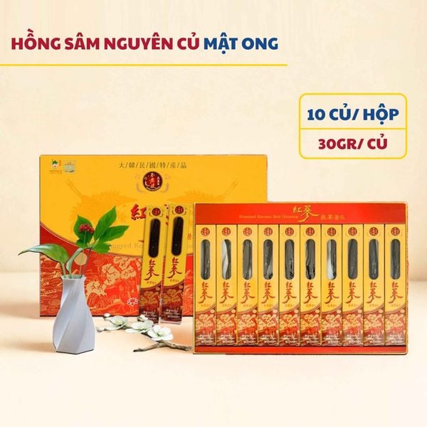 Hồng sâm củ tẩm mật ong Daedong hộp 10 củ (300g) chính hãng Hàn Quốc.